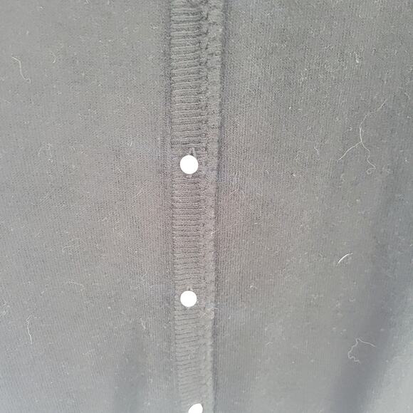 Karen Scott Womens Sz S Button Front Knit Cardigan Sweater Solid Black - Picture 2 of 4